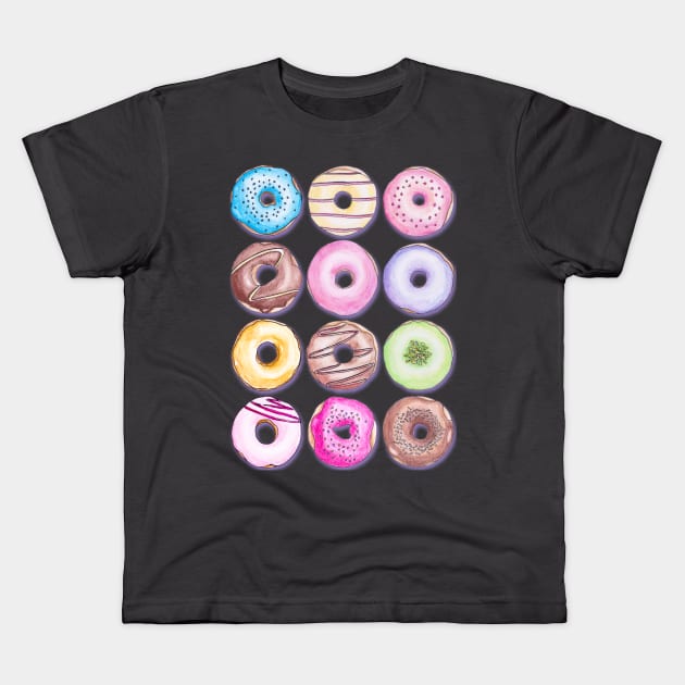 Donut Dozen Kids T-Shirt by Gingerlique